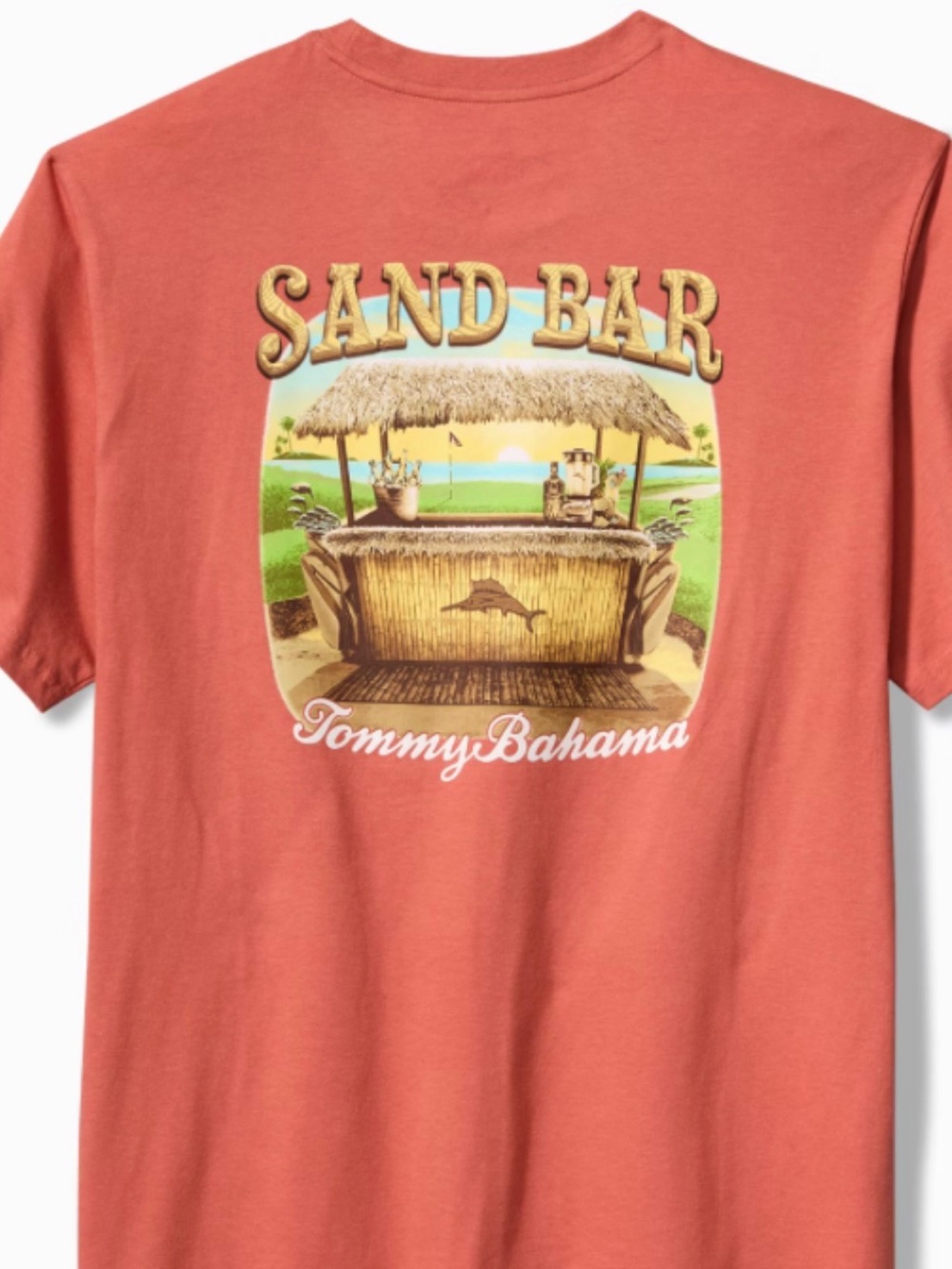 Tommy Bahama Sand Bar Coral Short-Sleeve Logo Crew Tee - EUC